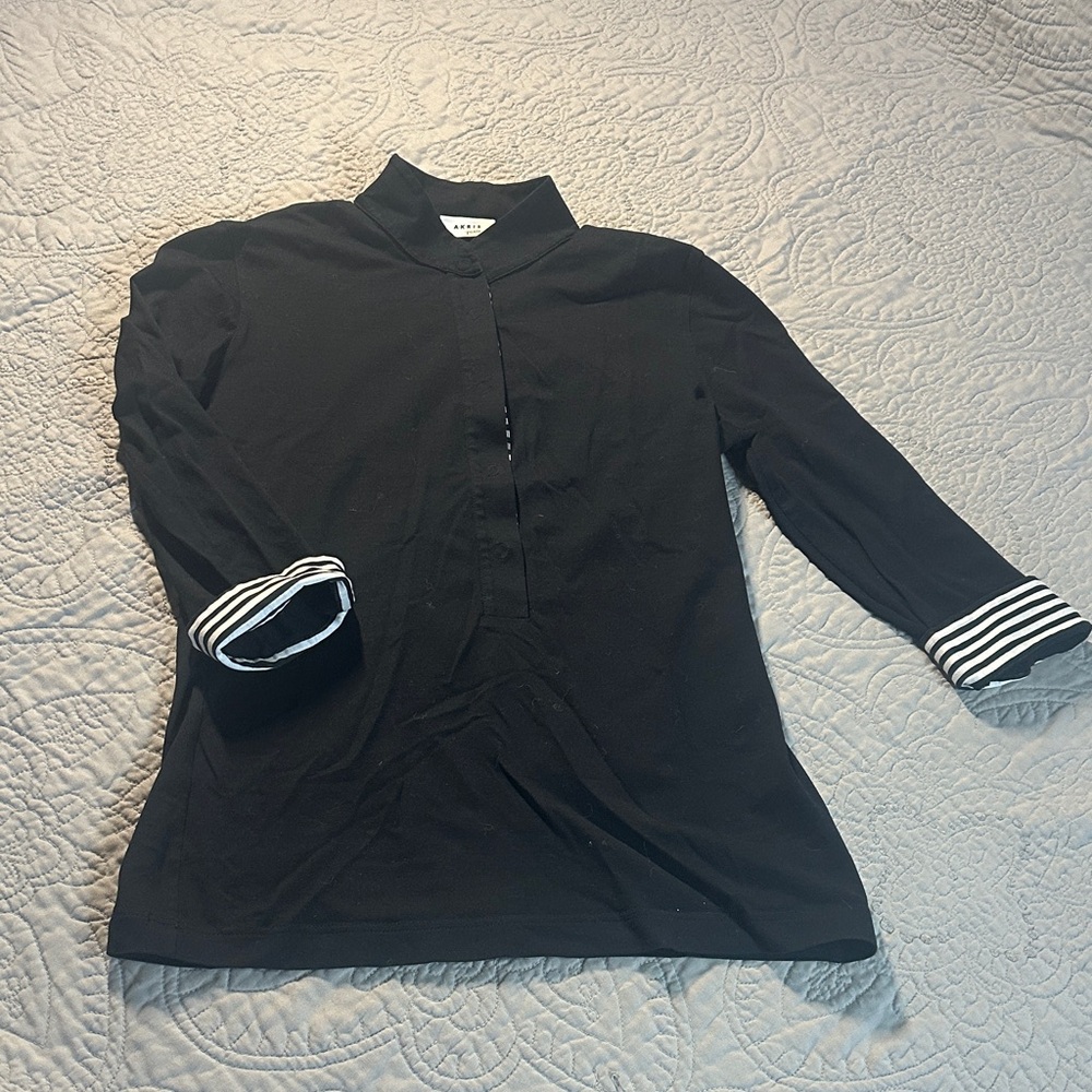 Akris Dark blue Shirt with Striped Detail